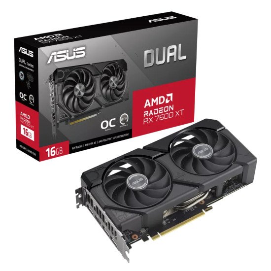 ASUS Dual -RX7600XT-O16G AMD Radeon RX 7600 XT 16 Go GDDR6