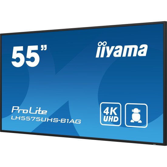 iiyama ProLite Écran plat de signalisation numérique 138,7 cm (54.6") LCD Wifi 500 cd/m² 4K Ultra HD Noir Intégré dans le processeur Android 11 24/7