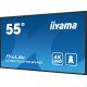 iiyama ProLite Écran plat de signalisation numérique 138,7 cm (54.6") LCD Wifi 500 cd/m² 4K Ultra HD Noir Intégré dans le processeur Android 11 24/7