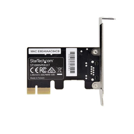 StarTech.com Carte Réseau PCIe Gigabit à 1 Port, Carte Réseau Profil Bas, Carte LAN PCI Express 10/100/1000Mbps, Realtek RTL8111H, Windows et Linux, Conforme TAA