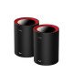 Cudy M3000 2-Pack Bi-bande (2,4 GHz / 5 GHz) Wi-Fi 6 (802.11ax) Noir, Rouge 1 Interne