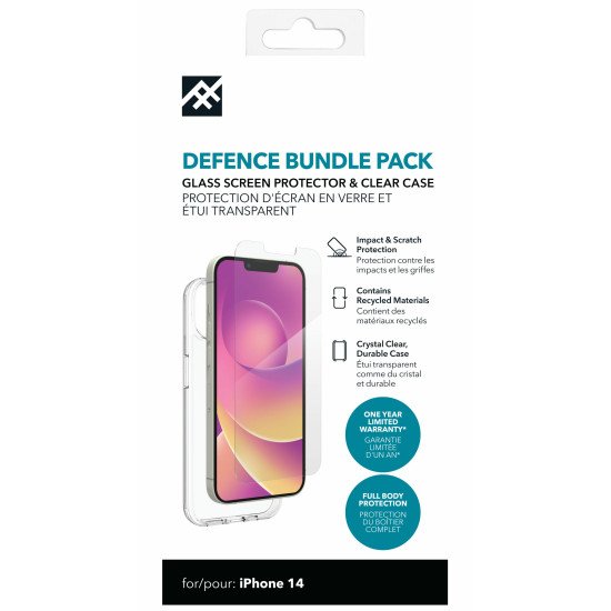 IFROGZ Defence Bundle Pack coque de protection pour téléphones portables 15,5 cm (6.1") Housse Transparent