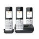 Gigaset COMFORT 500A Trio Téléphone analog/dect Identification de l'appelant Noir, Argent