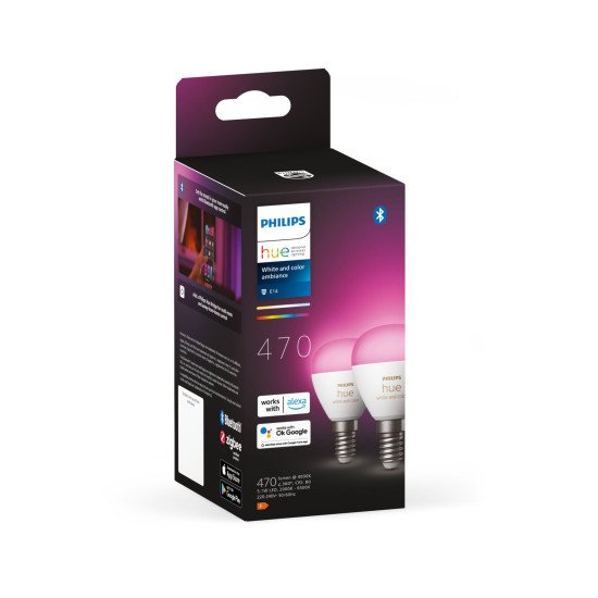 Philips Hue White and Color ambiance Sphérique - Ampoule connectée E14 - (pack de 2)