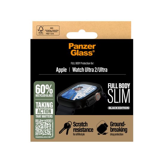 PanzerGlass PG Scrn Snap FB Slim BK Watch Ultra 2024 Transparent Polyéthylène téréphthalate (PET)