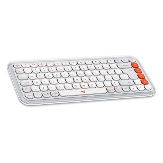 Logitech POP Icon Keys clavier Universel Bluetooth QWERTY US International Orange, Blanc