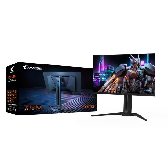 GIGABYTE AORUS Écran de jeu FO27Q2 OLED QHD 27" - 2560 x 1440, 240 Hz, 0,03 ms, KVM, 250 cd/m², FreeSync Premium Pro, DisplayHDR True Black 400, HDMI 2.1