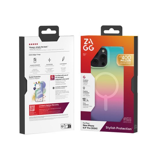 ZAGG Milan Snap coque de protection pour téléphones portables 17,5 cm (6.9") Housse Multicolore