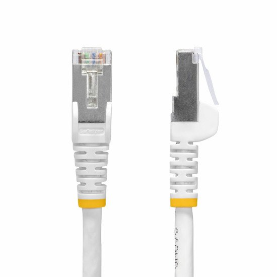 StarTech.com Câble Ethernet CAT8 Blanc de 12m, RJ45 Snagless, 25G/40G, 2000MHz, 100W PoE++, S/FTP, Fil de Cuivre Pur 26AWG, LSZH, Cordon de Raccordement Réseau Blindé avec Serre-Câble, Testé par Fluke Channel