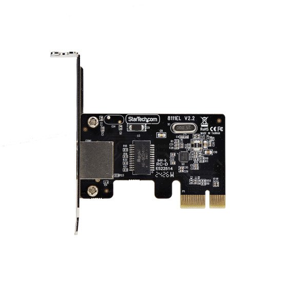 StarTech.com Carte Réseau PCIe Gigabit à 1 Port, Carte Réseau Profil Bas, Carte LAN PCI Express 10/100/1000Mbps, Realtek RTL8111H, Windows et Linux, Conforme TAA