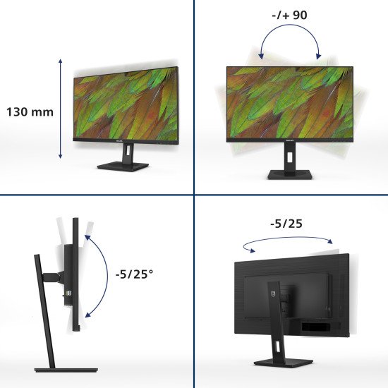 Philips 3000 series 27B1N3800/00 LED display 68,6 cm (27") 3840 x 2160 pixels 4K Ultra HD LCD Noir