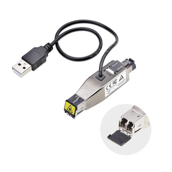 StarTech.com Convertisseur de Média Fibre Gigabit vers Ethernet RJ45, Optique Monomode 10km/Multimode 800m, Alimenté par USB, Design Compact, Boîtier Métallique, Micro Mini, TAA