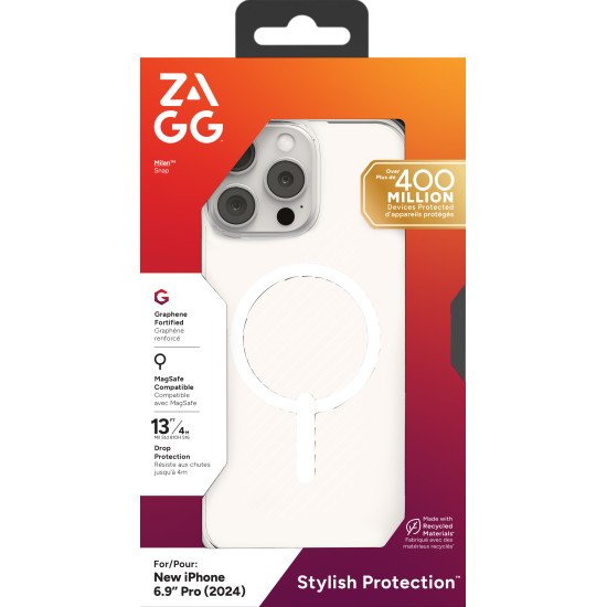 ZAGG Luxe Snap coque de protection pour téléphones portables 17,5 cm (6.9") Housse Transparent