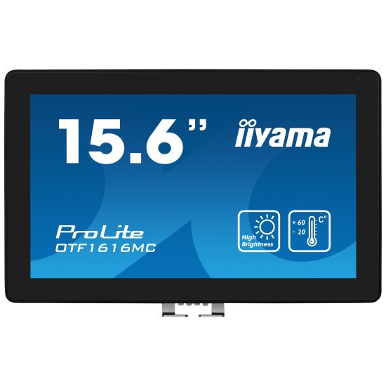 iiyama OTF1616MC-B1 affichage de messages Écran plat de signalisation numérique 39,6 cm (15.6") LCD 1100 cd/m² Full HD Noir Écran tactile