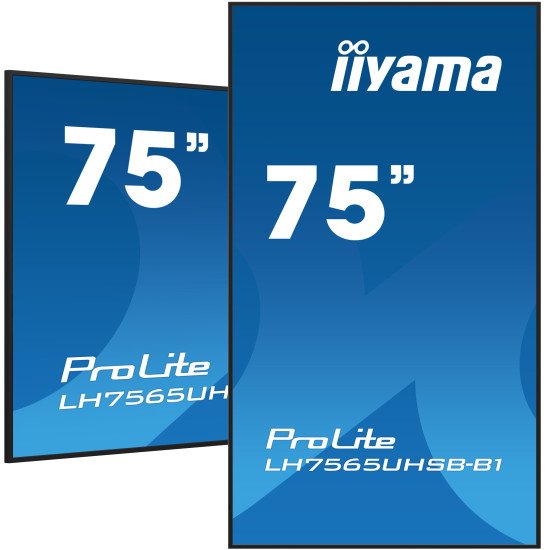 iiyama LH7565UHSB-B1 affichage de messages En forme de kiosk 189,2 cm (74.5") LED Wifi 800 cd/m² 4K Ultra HD Noir Intégré dans le processeur Android 11 24/7