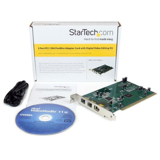 StarTech.com Carte adaptateur 3 ports PCI 1394b FireWire avec kit dédition vidéo numérique