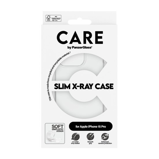 PanzerGlass CARE by PG TP X-Ray Sof Basic iPhone 15P coque de protection pour téléphones portables Housse Transparent