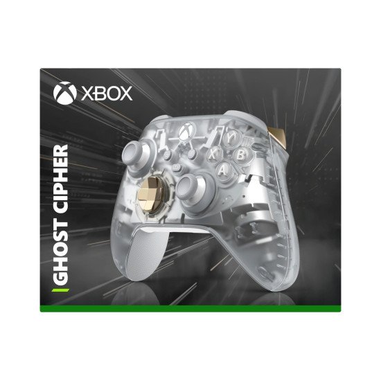 Microsoft Ghost Cipher Or, Gris clair, Transparent Bluetooth/USB Manette de jeu Analogique/Numérique Android, PC, Xbox One, Xbox Series S, Xbox Series X, iOS