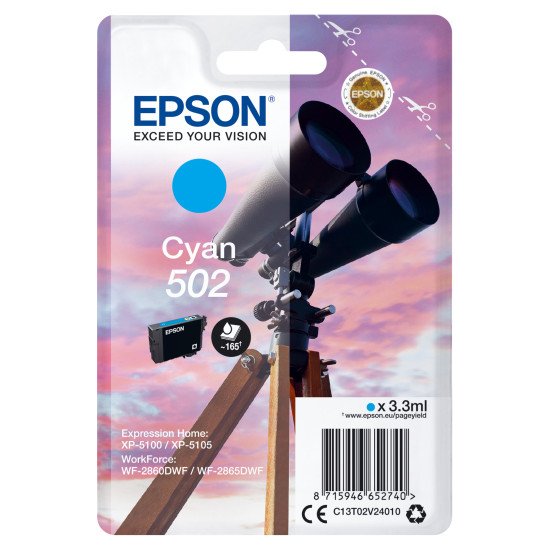 Epson Singlepack Cyan 502 Ink