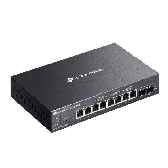 TP-Link Omada SG2210XMP-M2 commutateur réseau Géré L2/L2+ 2.5G Ethernet (100/1000/2500) Connexion Ethernet POE Montage sur le bureau ou sur le mur Noir