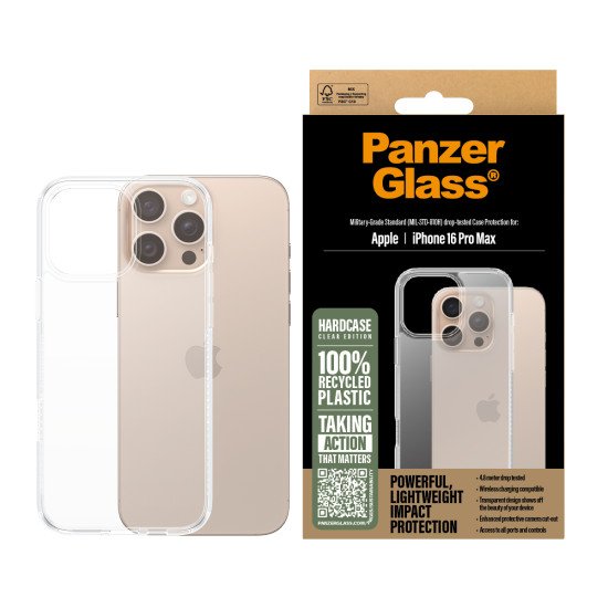 PanzerGlass PG HardCase TP iPhone 16 6.9Inch Pro coque de protection pour téléphones portables Housse Transparent