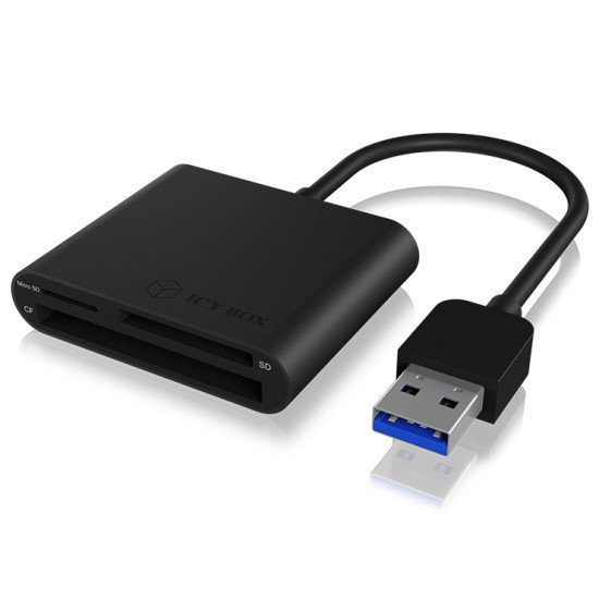 ICY BOX IB-CR301-U3 lecteur de carte mémoire Noir USB 3.2 Gen 1 (3.1 Gen 1)