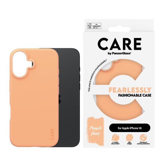 PanzerGlass CARE by PG Peachy iPhone16 6.1 coque de protection pour téléphones portables Housse Transparent