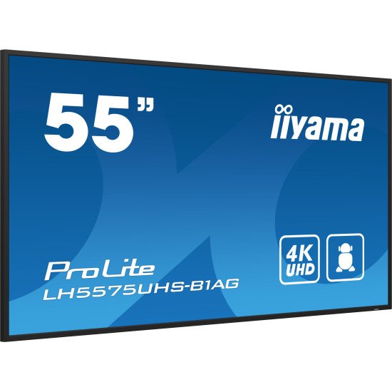 iiyama ProLite Écran plat de signalisation numérique 138,7 cm (54.6") LCD Wifi 500 cd/m² 4K Ultra HD Noir Intégré dans le processeur Android 11 24/7