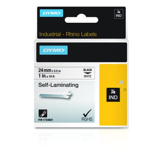 DYMO 24mm RHINO Self-Laminating Vinyl tape Blanc