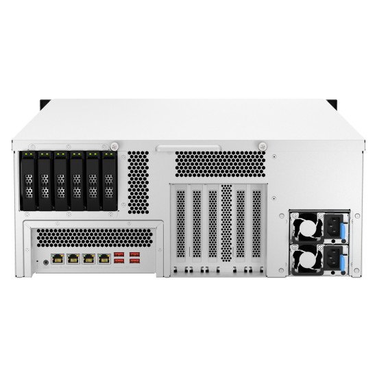 QNAP TS-h3087XU-RP-E2378-64G NAS Rack (4 U) Intel Xeon E E-2378 64 Go DDR4 480 To QuTS hero Noir, Blanc