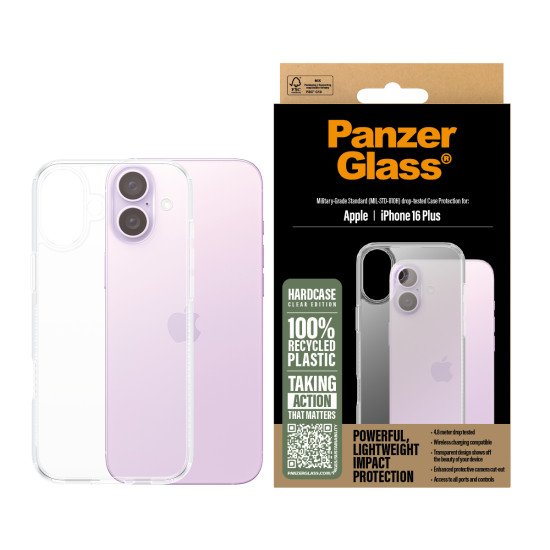 PanzerGlass PG HardCase TP iPhone 16 6.7Inch coque de protection pour téléphones portables Housse Transparent