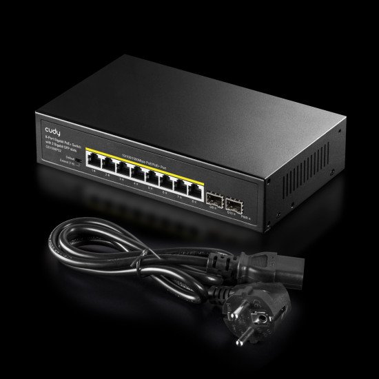 Cudy GS1008PS2 commutateur réseau Non-géré Gigabit Ethernet (10/100/1000) Connexion Ethernet POE Noir