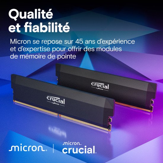 Crucial Pro OC module de mémoire 64 Go 2 x 32 Go DDR5 6400 MHz