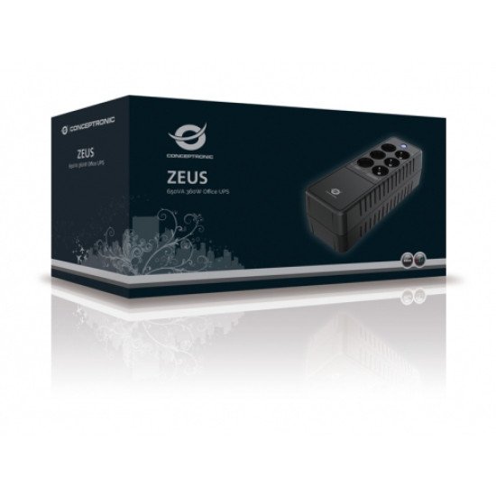 Conceptronic ZEUS05E UPS Veille 0,65 kVA 360 W 6 sortie(s) CA