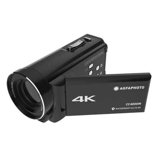 AgfaPhoto CC4000W caméscope numérique Caméscope portatif 24 MP 4K Ultra HD Noir