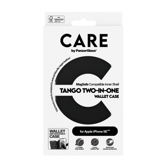 PanzerGlass CARE by PG FC 2in1 Wallet iPhone SE 25 coque de protection pour téléphones portables Housse Transparent