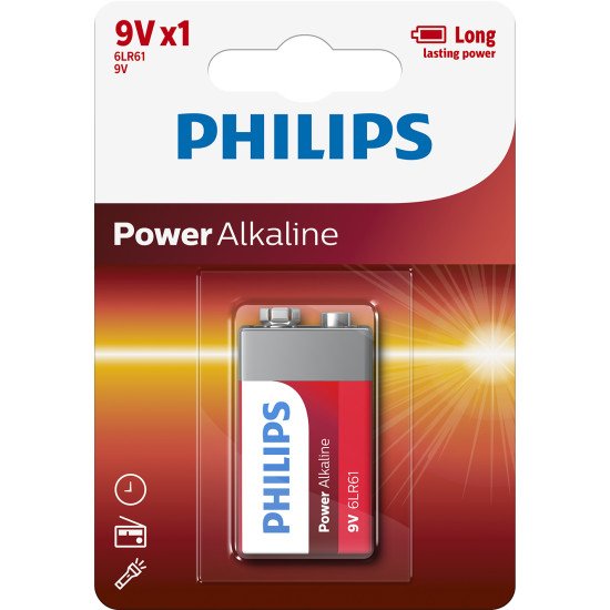 Philips Power Alkaline Batterie 6LR61P1B/10