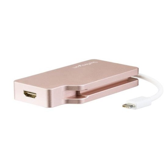 StarTech.com Adaptateur multiport USB-C - Or rose - 4-en-1 USB-C vers VGA, DVI, HDMI, ou Mini DisplayPort