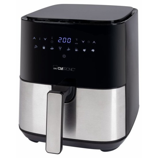 Clatronic FR 3782 H Unique 5 L Autonome 1450 W Friteuse d'air chaud Noir, Acier inoxydable