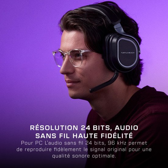 Turtle Beach Casque gaming amplifié multiplateforme sans fil Stealth 700 pour PC, PS5, PS4 et mobile - Audio 24 bits, haut-parleurs 60 mm, microphone avec isolation acoustique par l'IA, Bluetooth, autonomie de la batterie de 80 h - Noir