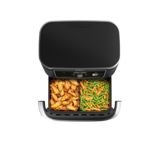 Ninja AF500EU friteuse Double 10,4 L Autonome 2470 W Friteuse d'air chaud Noir, Acier inoxydable