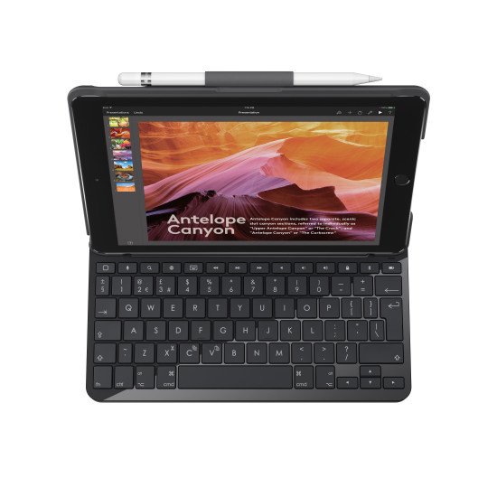 Logitech Slim Folio Noir Bluetooth QWERTY Espagnole