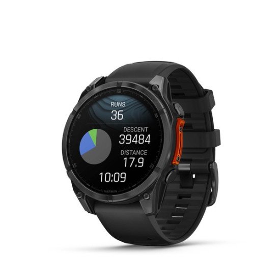 Garmin Fenix 8 3,56 cm (1.4") AMOLED 47 mm Numérique 454 x 454 pixels Écran tactile Noir Wifi GPS (satellite)