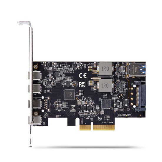 StarTech.com Carte PCIe USB à 5 Ports, USB 3.2 10Gbps, Carte PCI Express avec 4x USB-C et 1x USB-A interne, Carte Contrôleur USB PCIe, Windows/macOS/Linux