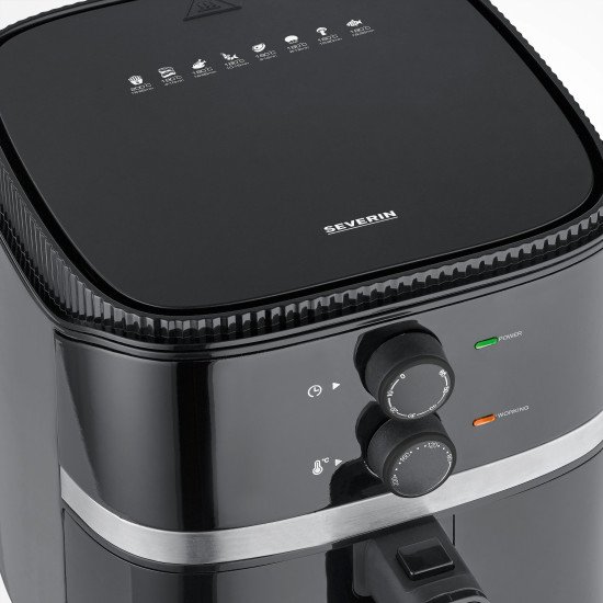 Severin FR 2452 friteuse Unique 4,3 L Autonome 1500 W Friteuse d'air chaud Noir, Argent