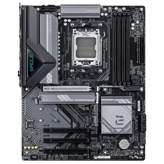 GIGABYTE B850 EAGLE WIFI6E Carte Mère - AMD Ryzen 9000 Series CPUs, VRM numérique 8+2+2 phases, jusqu'à 8200MHz DDR5 (OC), 1xPCIe 5.0 + 2xPCIe 4.0 M.2, LAN GbE, WIFI 6E, USB 3.2 Gen 2