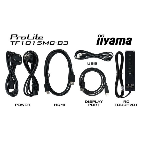 iiyama TF1015MC-B3 affichage de messages Écran plat interactif 25,6 cm (10.1") LED 500 cd/m² HD Noir Écran tactile