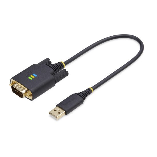 StarTech.com Câble USB vers Série de 30cm, Rétention COM, FTDI, Câble Adaptateur USB-A vers DB9 RS232, Vis/Écrous DB9 Interchangeables, Protection ESD, Windows/macOS/Linux