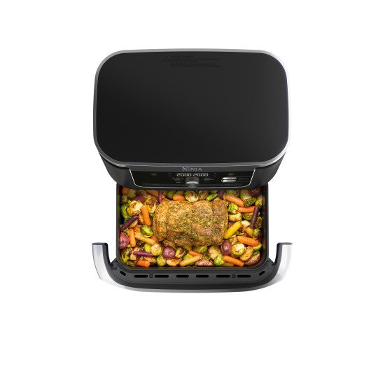 Ninja AF500EU friteuse Double 10,4 L Autonome 2470 W Friteuse d'air chaud Noir, Acier inoxydable