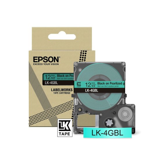 Epson LK-4GBL ruban d'étiquette Noir sur vert